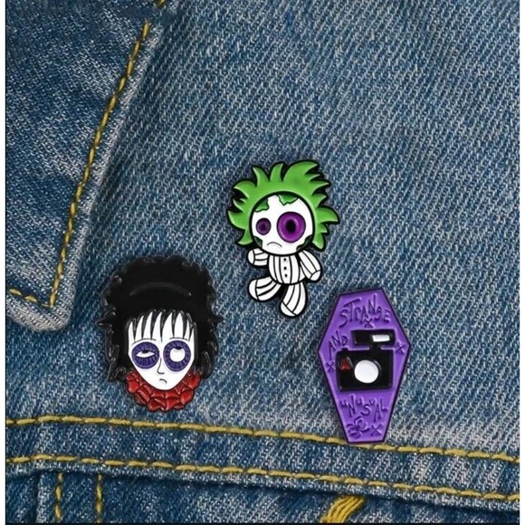 Beetlejuice Halloween Enamel Pin‎ Set 3| Horror Pins - Picture 1 of 3